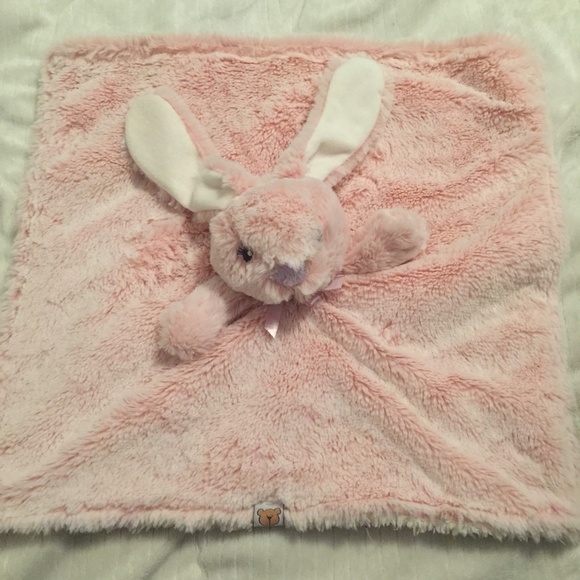 Piccolo Bambino Pink Bunny Rabbit Baby Plush Security Blanket Lovey - Picture 3 of 5